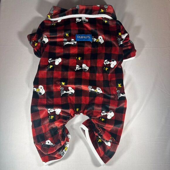 Snoopy Peanuts Dog Pajamas red and black plaid Berkshire Pet collection Medium - Picture 5 of 11